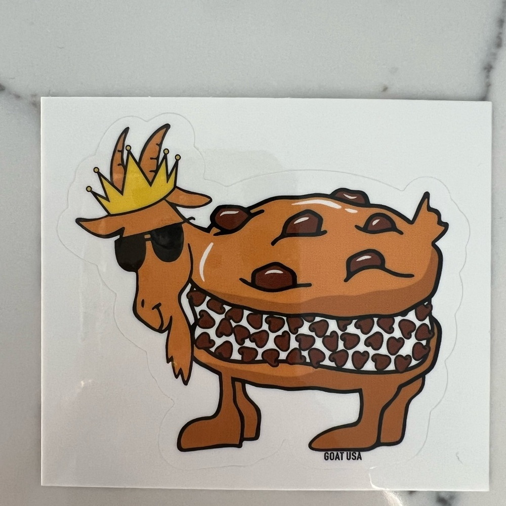 Goat USA Crowned Goat Sticker - Brown & Yellow
